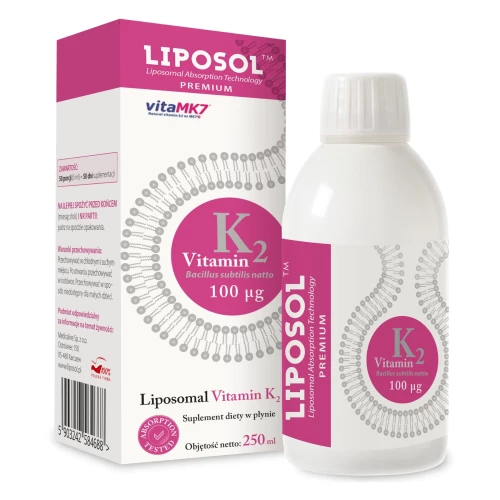 Liposol - Liposomalna Witamina K2 (Vita MK7) 100 mcg - 250 ml Liposol - Liposomalna Witamina K2 (Vita MK7) 100 mcg - 250 ml
